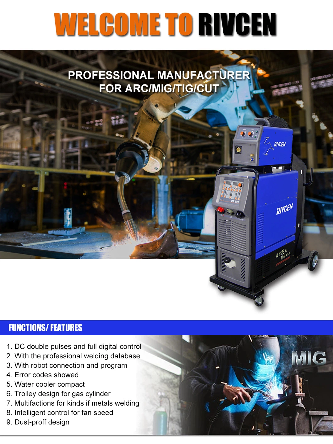 DC Double Pulse and Full Digital Control Welding Machine, Argon &amp; CO2 Gas, Precise Aluminum Welding